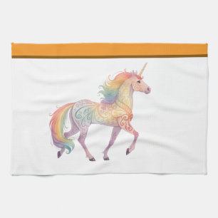 Magical Rainbow Unicorn Personalized Kitchen Towel