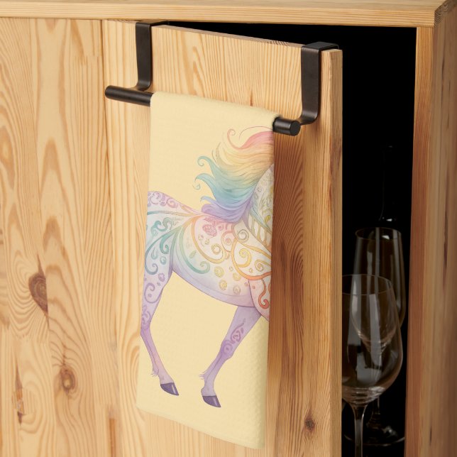 Magical Rainbow Unicorn  Personalized  Kitchen Towel (Thirds Fold)