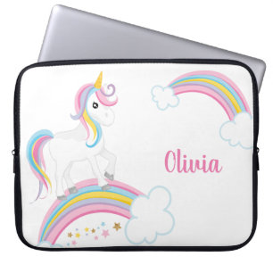 Magical Rainbow Unicorn Personalized Laptop Sleeve