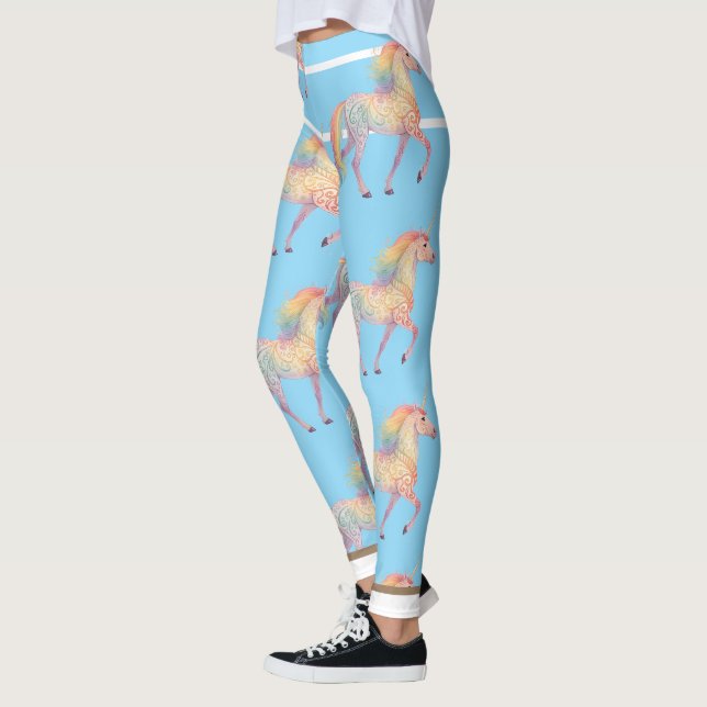 Magical Rainbow Unicorn  Personalized  Leggings (Left)