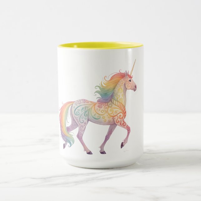 Magical Rainbow Unicorn  Personalized  Mug (Center)