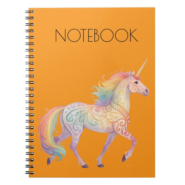 Magical Rainbow Unicorn  Personalized  Notebook (Front)