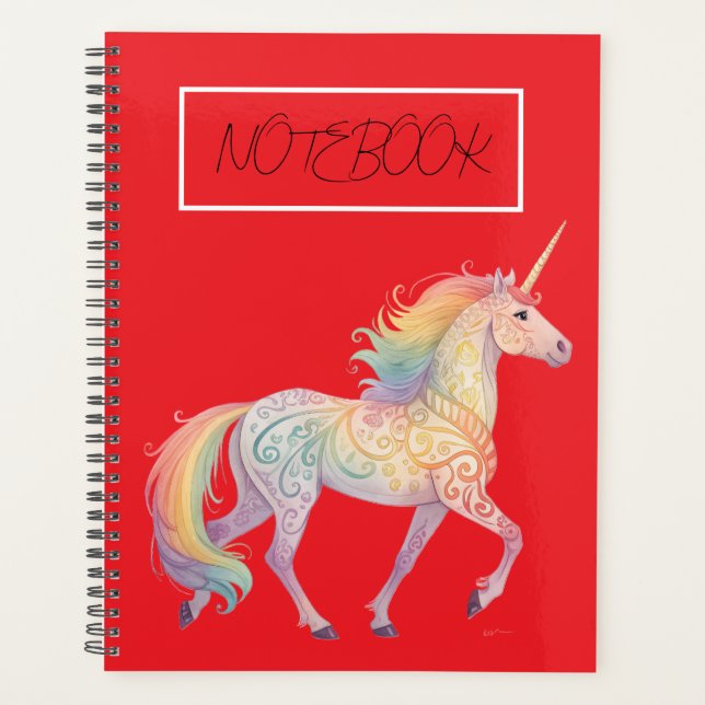 Magical Rainbow Unicorn  Personalized  Planner (Front)