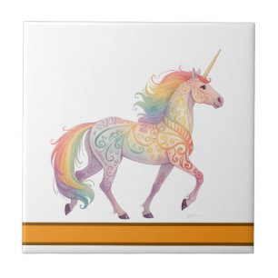 Magical Rainbow Unicorn Personalized Tile
