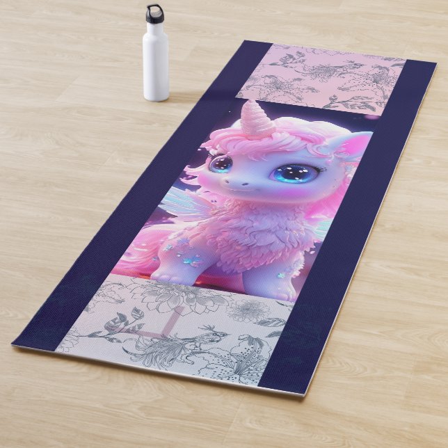 Magical Rainbow Unicorn  Personalized  Yoga Mat (In Situ)