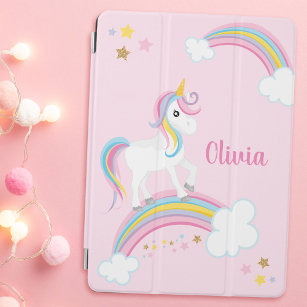 Magical Rainbow Unicorn Pink Personalized iPad Air Cover
