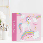 Magical Rainbow Unicorn Pink Personalized Kids Binder<br><div class="desc">A cute pink unicorn binder for kids with stars and a rainbow. Personalize with her name to make a fun gift for a girl. Perfect for school,  homework or homeschool organization.</div>