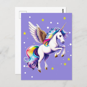 Magical Rainbow Unicorn Postcard
