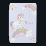 Magical Rainbow Unicorn Purple Personalized iPad Mini Cover<br><div class="desc">A cute unicorn purple iPad cover with stars and a rainbow. Personalize with her name to make a fun gift for a girl!</div>