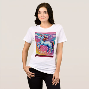 Magical Rainbow Unicorn Sticker – Colourful Fantas Tri-Blend Shirt