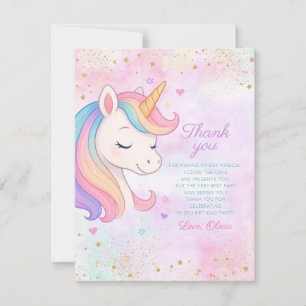 Magical Rainbow Unicorn Thank You Card