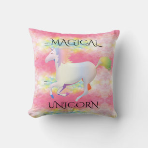 Magical Rainbow unicorn  throw pillow. Pillow