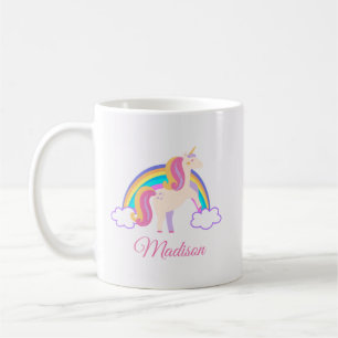 Magical Rainbow Unicorn Whimsical Personalized Coffee Mug