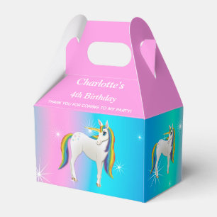 Magical Rainbow Unicorn with sparkling stars Favou Favor Box