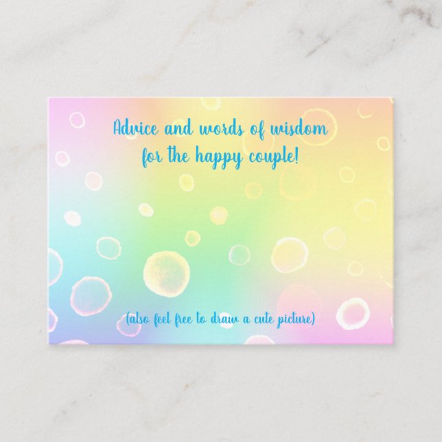 Magical Rainbow Wedding Advice Card (Front)