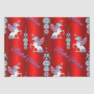 Magical Red Unicorn Christmas Tissue Paper