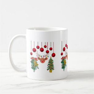 Magical Reindeer Bells and Christmas Tree Design  Coffee Mug