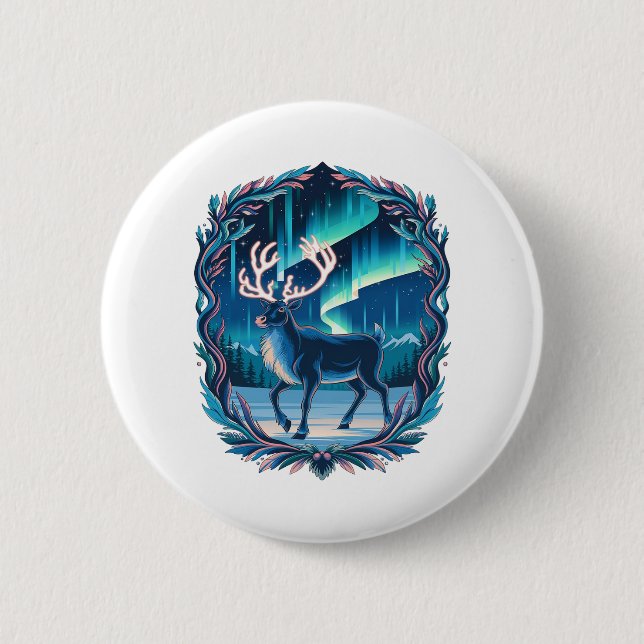 Magical Reindeer Glow 2 Inch Round Button (Front)