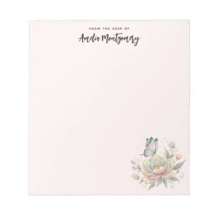 Magical Rose and Butterfly Pastel Colours Notepad