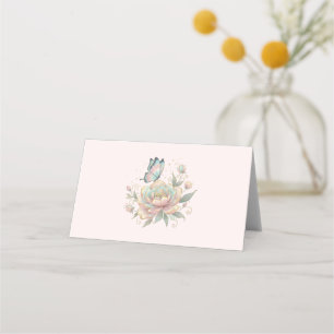 Magical Rose and Butterfly Pastel Colours Place Card
