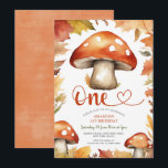 Magical Rustic Mushroom Cute Kid's 1st Birthday Invitation<br><div class="desc">Magical Birthday Fall Autumn Mushroom Rustic Floral Invitation
EDITABLE Cute Kid's first birthday party mushroom fall birthday</div>