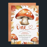 Magical Rustic Mushroom Cute Kid's 1st Birthday Invitation<br><div class="desc">Magical Birthday Fall Autumn Mushroom Rustic Floral Invitation
EDITABLE Cute Kid's first birthday party mushroom fall birthday</div>
