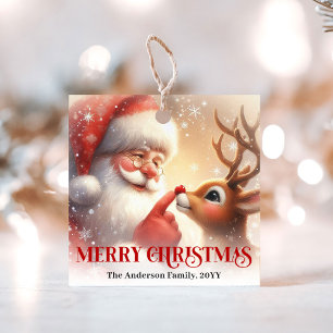 Magical Santa and Rudolph Festive Gift Tags