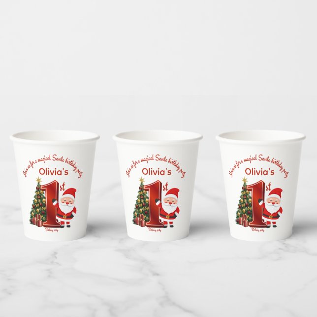 Magical Santa Birthday Design for Kids Paper Cups (Multi)