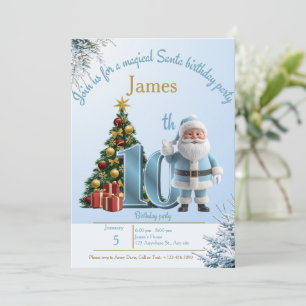 Magical Santa Birthday Invitation – 10th Birthday