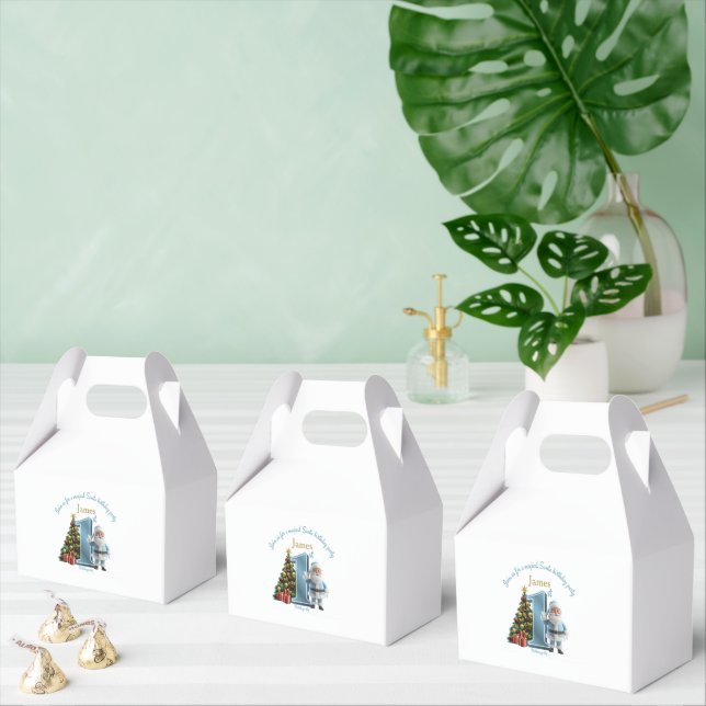 Magical Santa Birthday Invitation – 1st Birthday Favor Box (Multiple)