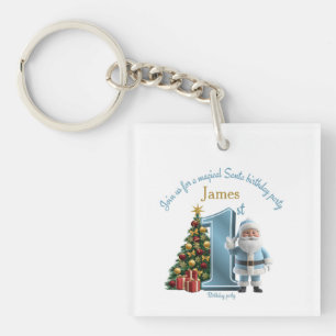 Magical Santa Birthday Invitation – 1st Birthday Keychain