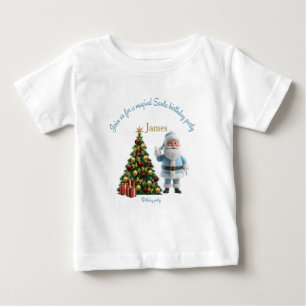 Magical Santa Birthday Invitation Baby T-Shirt