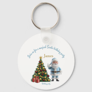 Magical Santa Birthday Invitation  Keychain