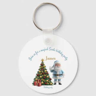 Magical Santa Birthday Invitation Keychain