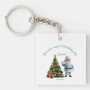 Magical Santa Birthday Invitation  Keychain