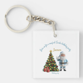 Magical Santa Birthday Invitation Keychain