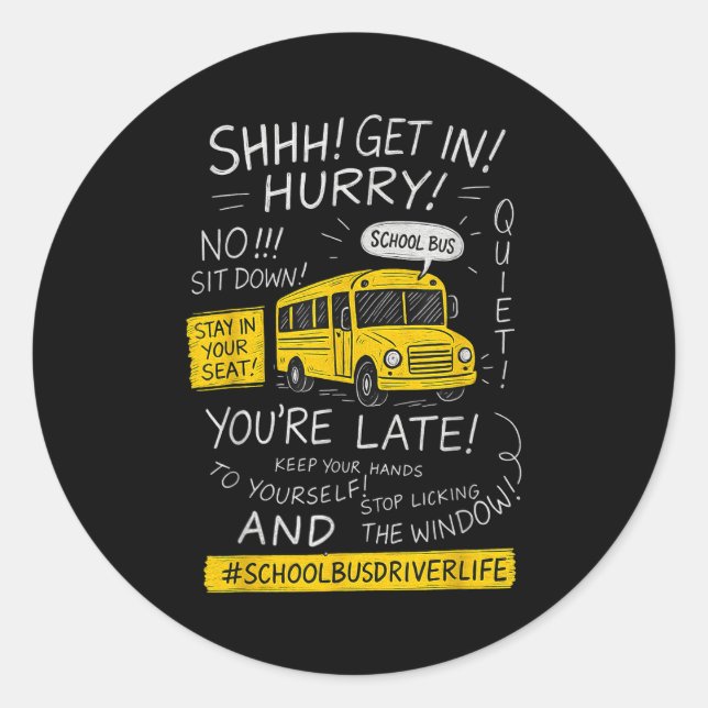 Magical School Bus Driver Last Day Of School Bus D Classic Round Sticker (Front)
