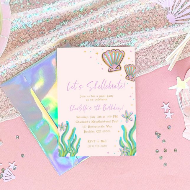 Magical Shell-e-bration Birthday Party Invitation (Creator Uploaded)