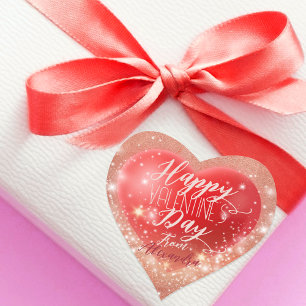 Magical Shimmering Shining Red Heart Valentine's Sticker