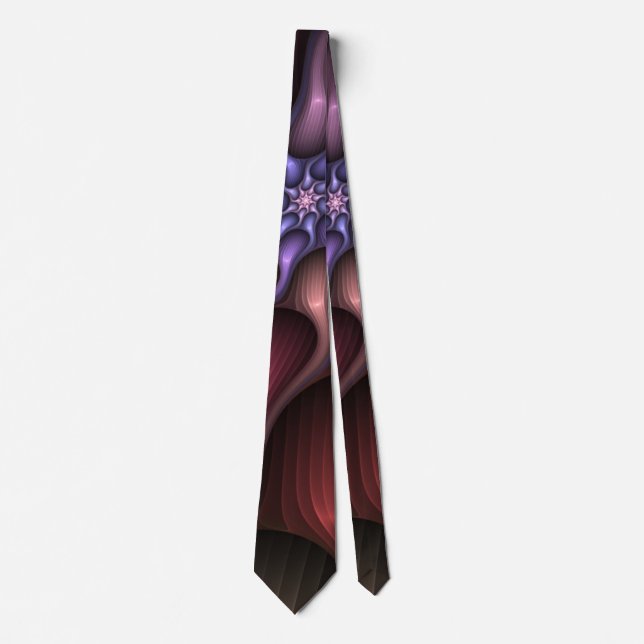Magical Shiny Abstract Striped Colorful Fractal Tie (Front)