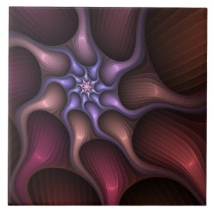 Magical Shiny Abstract Striped Colorful Fractal Tile