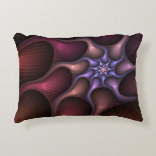 Magical Shiny Abstract Striped Colourful Fractal Accent Pillow