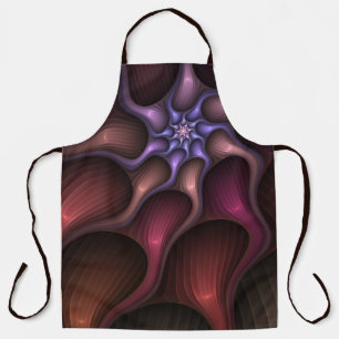 Magical Shiny Abstract Striped Colourful Fractal Apron