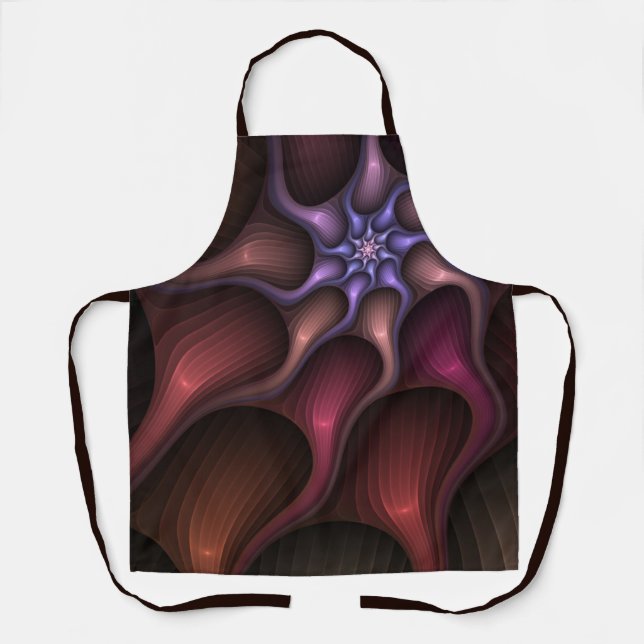 Magical Shiny Abstract Striped Colourful Fractal Apron (Front)