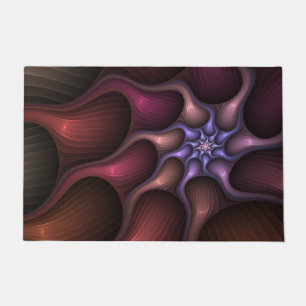 Magical Shiny Abstract Striped Colourful Fractal Doormat
