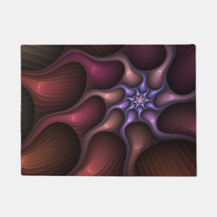 Magical Shiny Abstract Striped Colourful Fractal Doormat