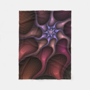 Magical Shiny Abstract Striped Colourful Fractal Fleece Blanket
