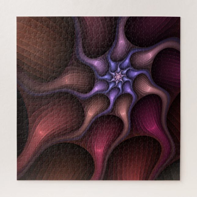 Magical Shiny Abstract Striped Colourful Fractal Jigsaw Puzzle (Vertical)