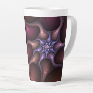 Magical Shiny Abstract Striped Colourful Fractal Latte Mug