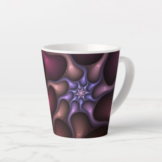 Magical Shiny Abstract Striped Colourful Fractal Latte Mug (Right Angle)